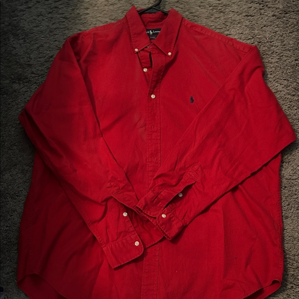 Ralph Lauren Red Casual Button Down Shirt